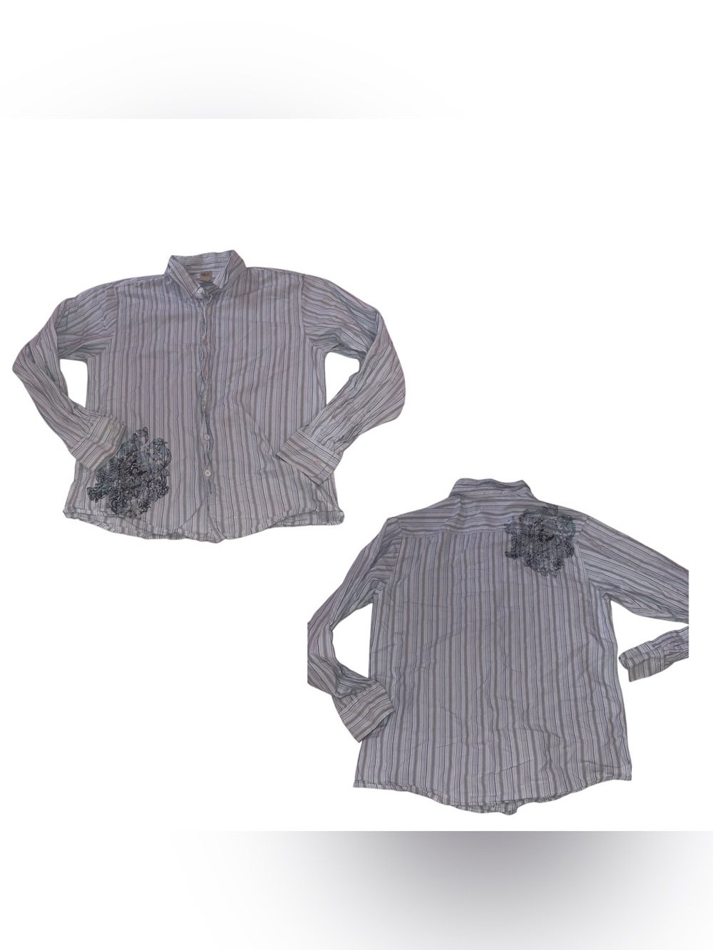 striped button down top